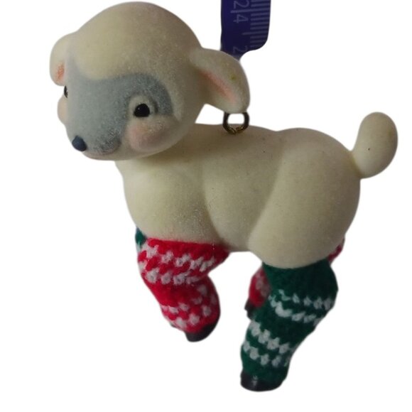 Hallmark Vtg Lamb In Legwarmers Christmas Ornament Holiday - Picture 5 of 7